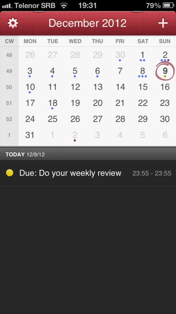 Fantastical iOS interface Interface of iOS Fantastical