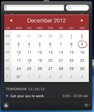 Fantastical Interface on OS X OS X Fantastical Interface